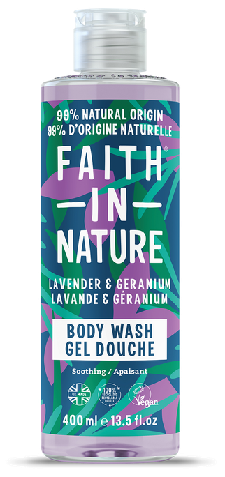 FAITH IN NATURE Lavender & Geranium dušas želeja, 400 ml - 1