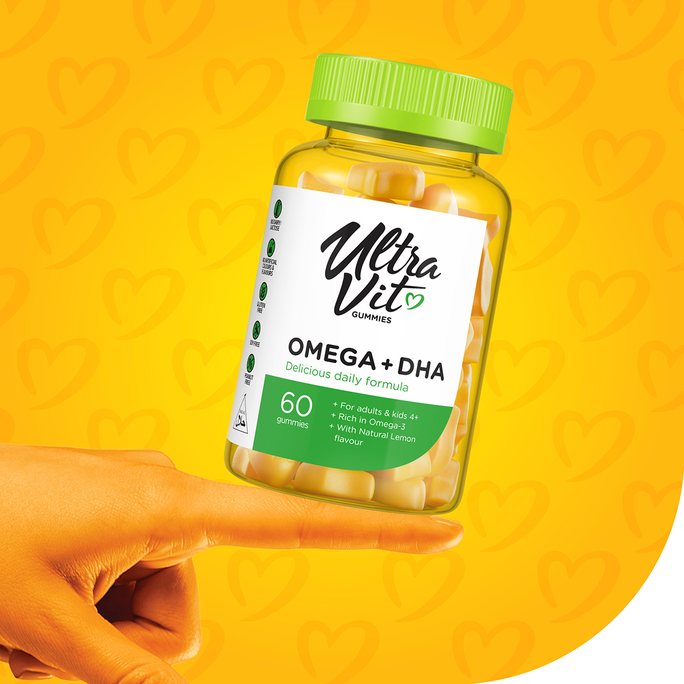 ULTRAVIT Omega 3 + DHA košļājamās tabletes, 60 gab. - 2