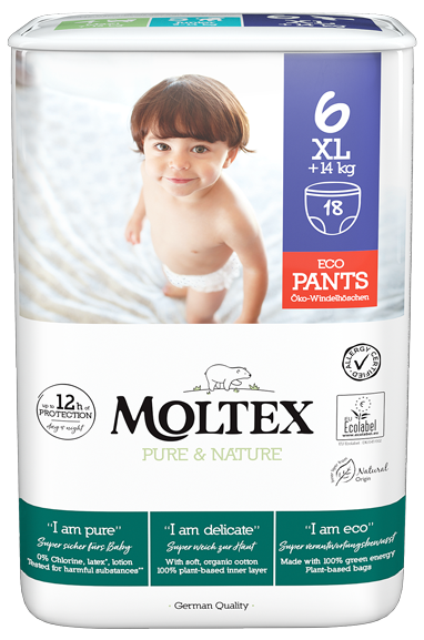 MOLTEX Eco Pure & Nature 6 XL (14 kg +) autiņbiksītes, 18 gab. - 1