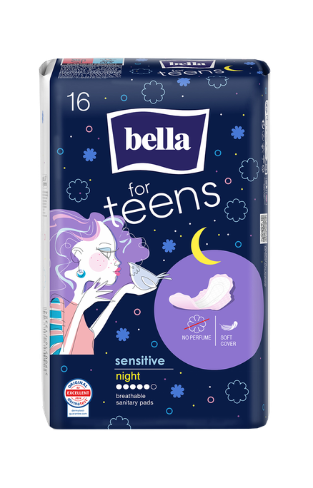 BELLA Teens Ultra Night Sensitive higiēniskās paketes, 16 gab. - 1
