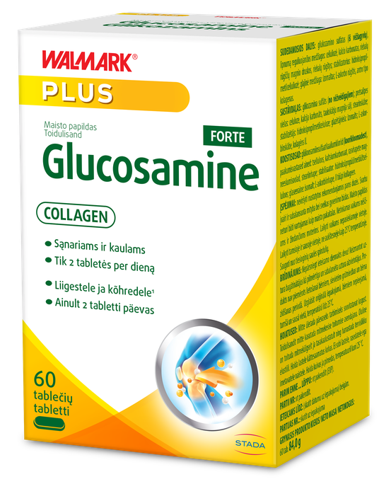 WALMARK Glikozamīns Forte + kolagēns II tabletes, 60 gab. - 1