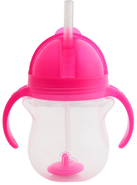 MUNCHKIN 6m+, pink krūzīte ar salmiņu, 207 ml - 1