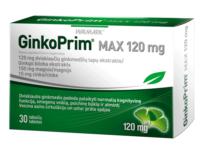 GINKOPRIM MAX 120 mg tabletes, 30 gab. - 1