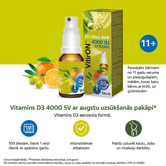 VITIRON D3 Olive Sun 4000 IU Strong sprejs, 10 ml - 2