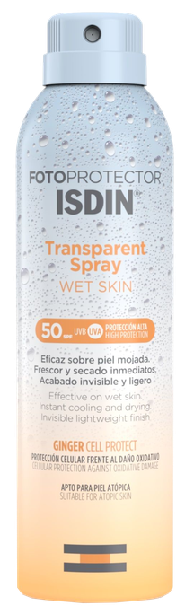 ISDIN Fotoprotector SPF50 Wet Skin Transparent sprejs, 250 ml - 1