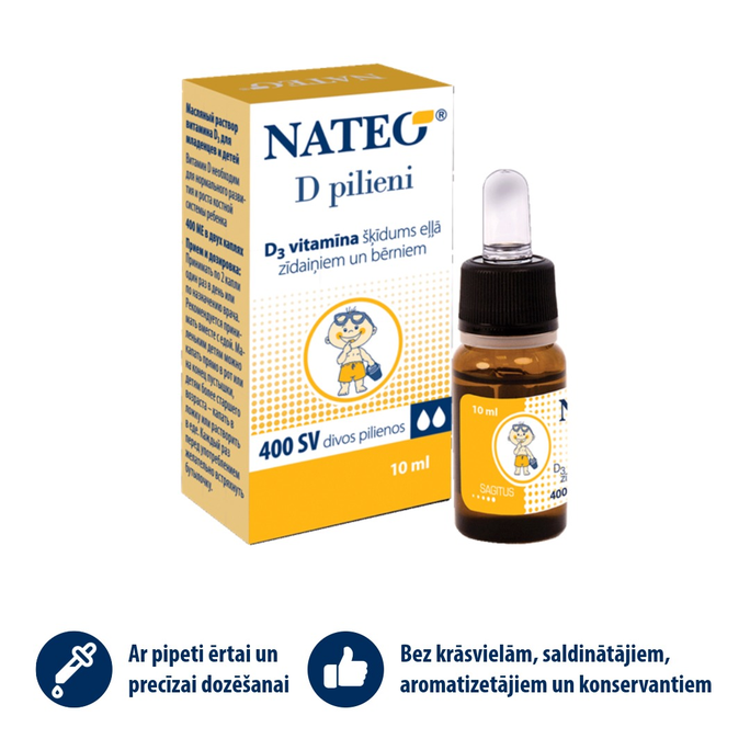 NATEO D 400 SV pilieni, 10 ml - 2
