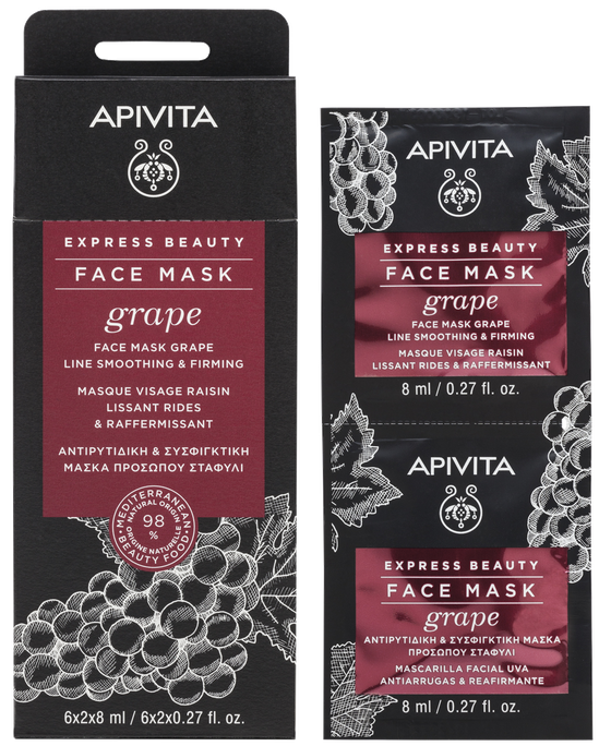 APIVITA Express Beauty With Grape (8 ml) sejas maska, 2 gab. - 1