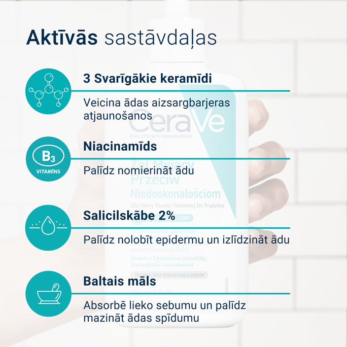 CERAVE Blemish Control mazgāšanās želeja, 236 ml - 4