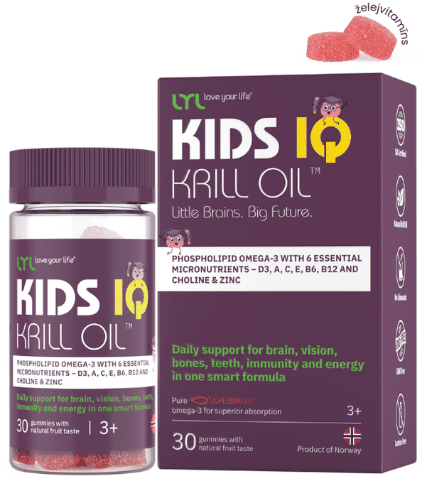 LYL KIDS IQ Krill Oil, košļājamas pastilas ar augļu garšu, 30 gab. - 1