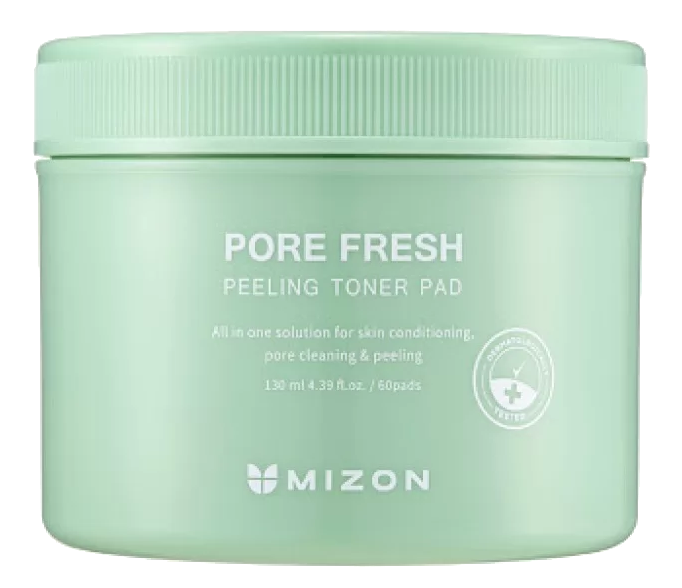MIZON Pore Fresh 60 vnt, esencija impregnuoti vatos diskeliai, 130 ml - 1