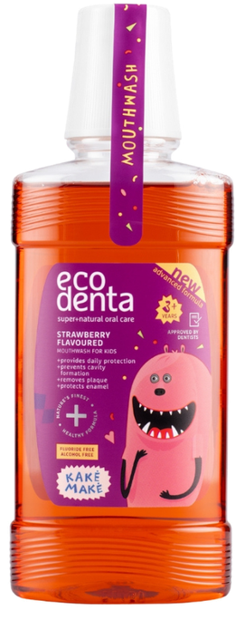 ECODENTA Kake Make Strawberry Flavoured mutes skalojamais līdzeklis, 250 ml - 1