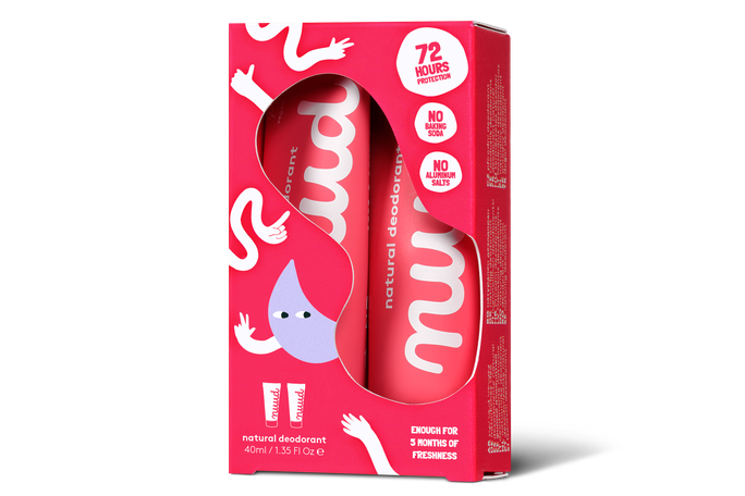 NUUD 2x20ml Smarter Pack Red New Krēmveida dezodorants, 1 gab. - 2