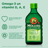 MOLLERS Zivju Eļļa Ar Ābolu Garšu zivju eļļa, 250 ml thumbnail 2