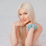 CRYSTALLOVE Amazonite zīda matu gumija, 1 gab. thumbnail 4