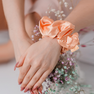 CRYSTALLOVE Peach Fuzz zīda matu gumija, 1 gab. thumbnail 5